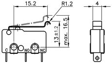 Sim. Roller lever 15.2 mm | R1.2 mm (on request)