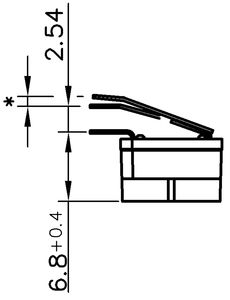 left angular 2.54 mm